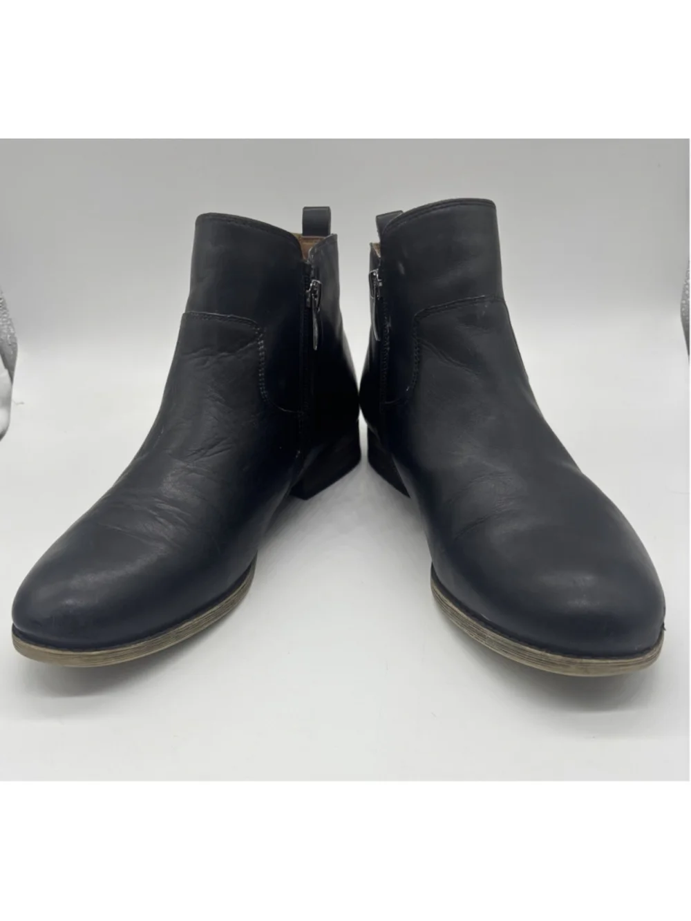 Franco Sarto Kampton Black Leather Chelsea Ankle Boots Women’s Size 10 M